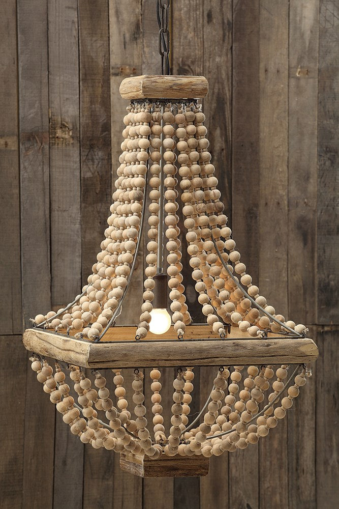 "Stranded" Wooden Bead Chandelier (5609697476765)