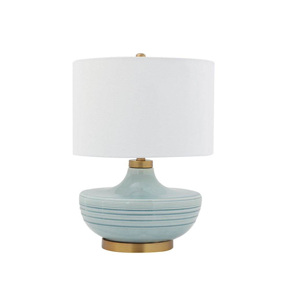 Aqua Ceramic Table Lamp w/ Shade (5667328819357)