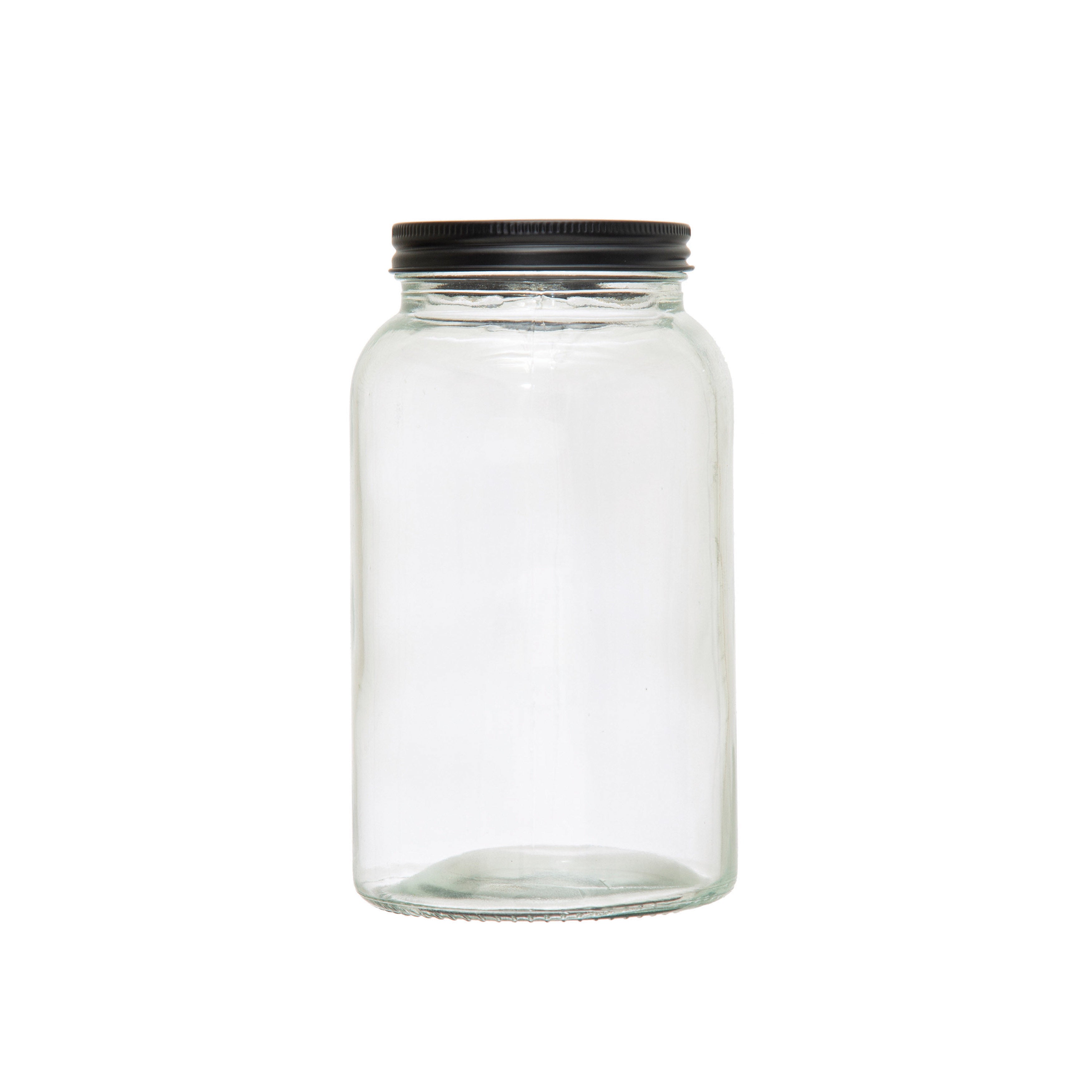 Backyard Farmer Market Jar w/ Black Metal Lid
