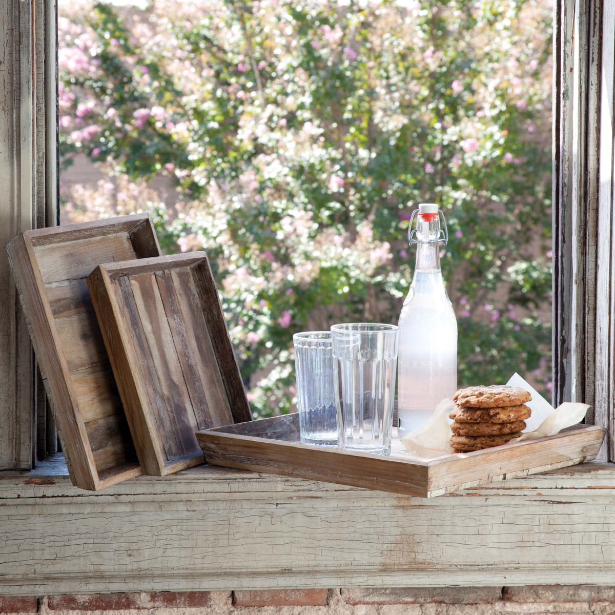 Rustic Wooden Trays (S/3)