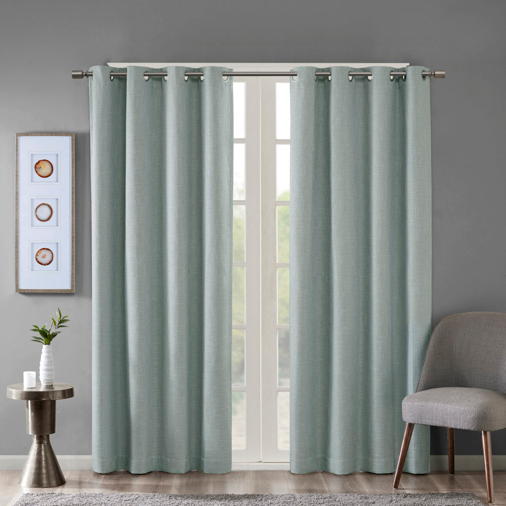 Maya Printed Heathered Blackout Grommet Top Curtain Panel