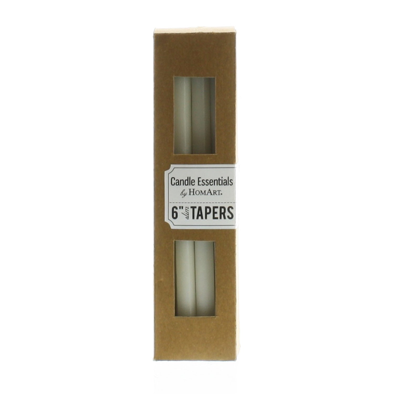 Slim Taper - 6 Inch - Box of 12 - Ivory