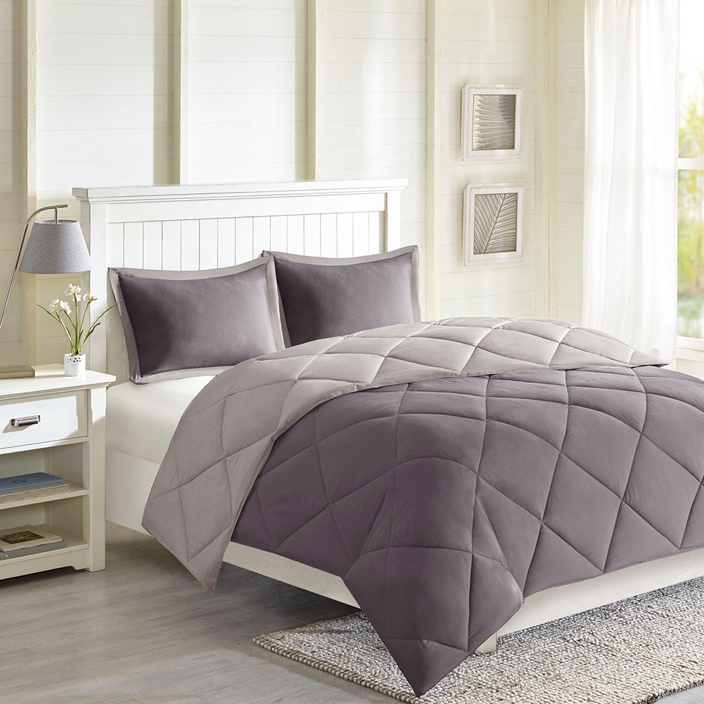 Larkspur 3M Scotchgard Diamond Quilting Reversible Down Alternative Comforter Set