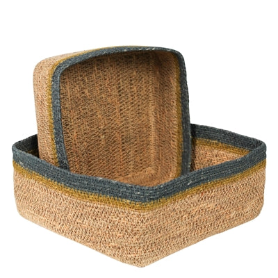 Square Baskets, Seagrass, Set/2