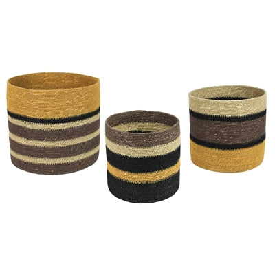 Medina Cachepots, Seagrass, Set of 3