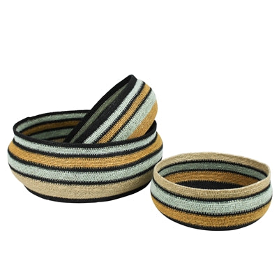 Medina Low Bowls, Set of 3, Seagrass