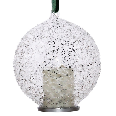 Illuminated LED Candle Ornament - Clear