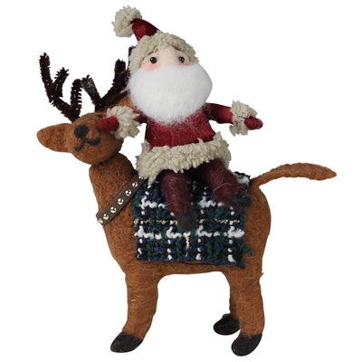 Santa on Deer, Felt - Left