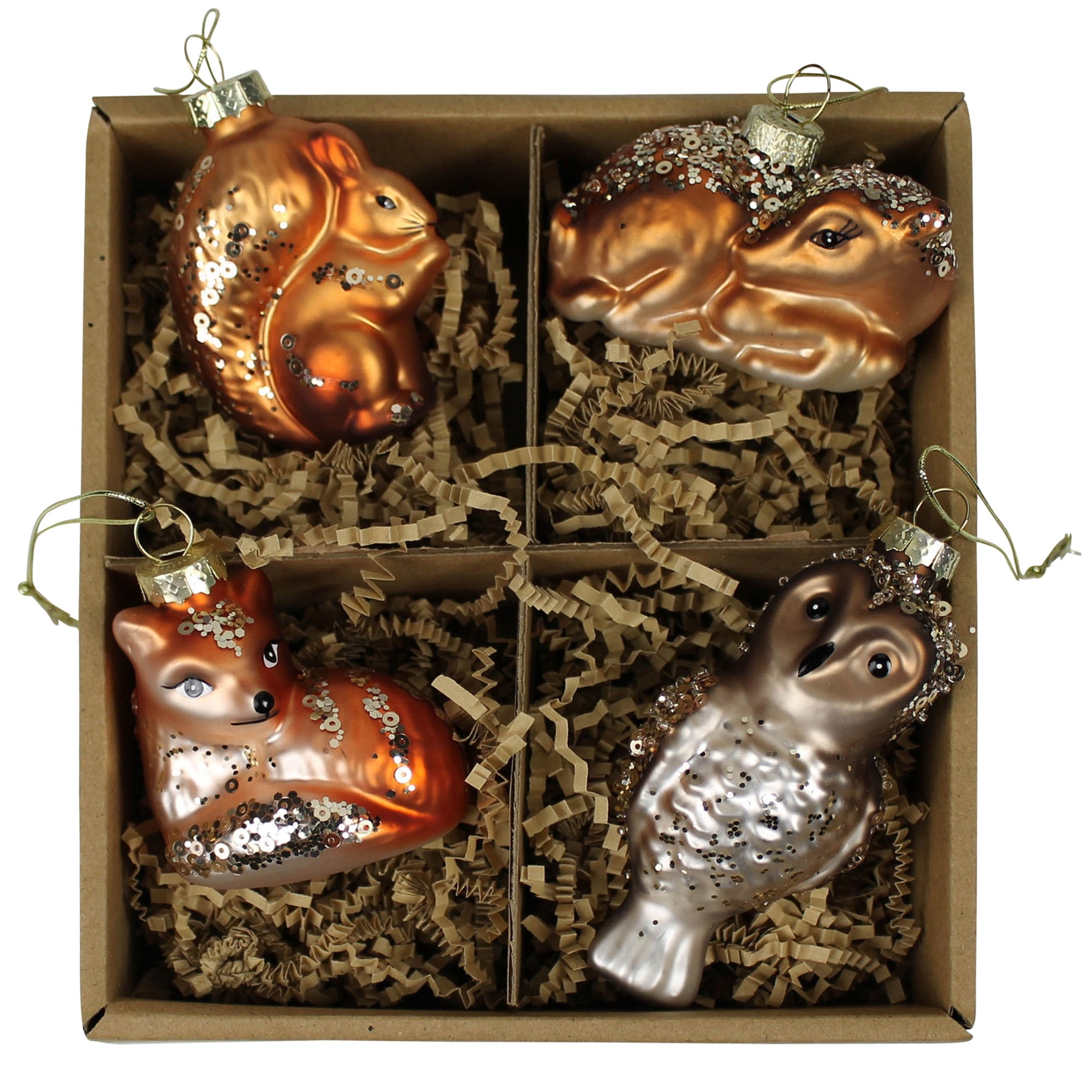 Woodland Animal Ornaments - Box/4