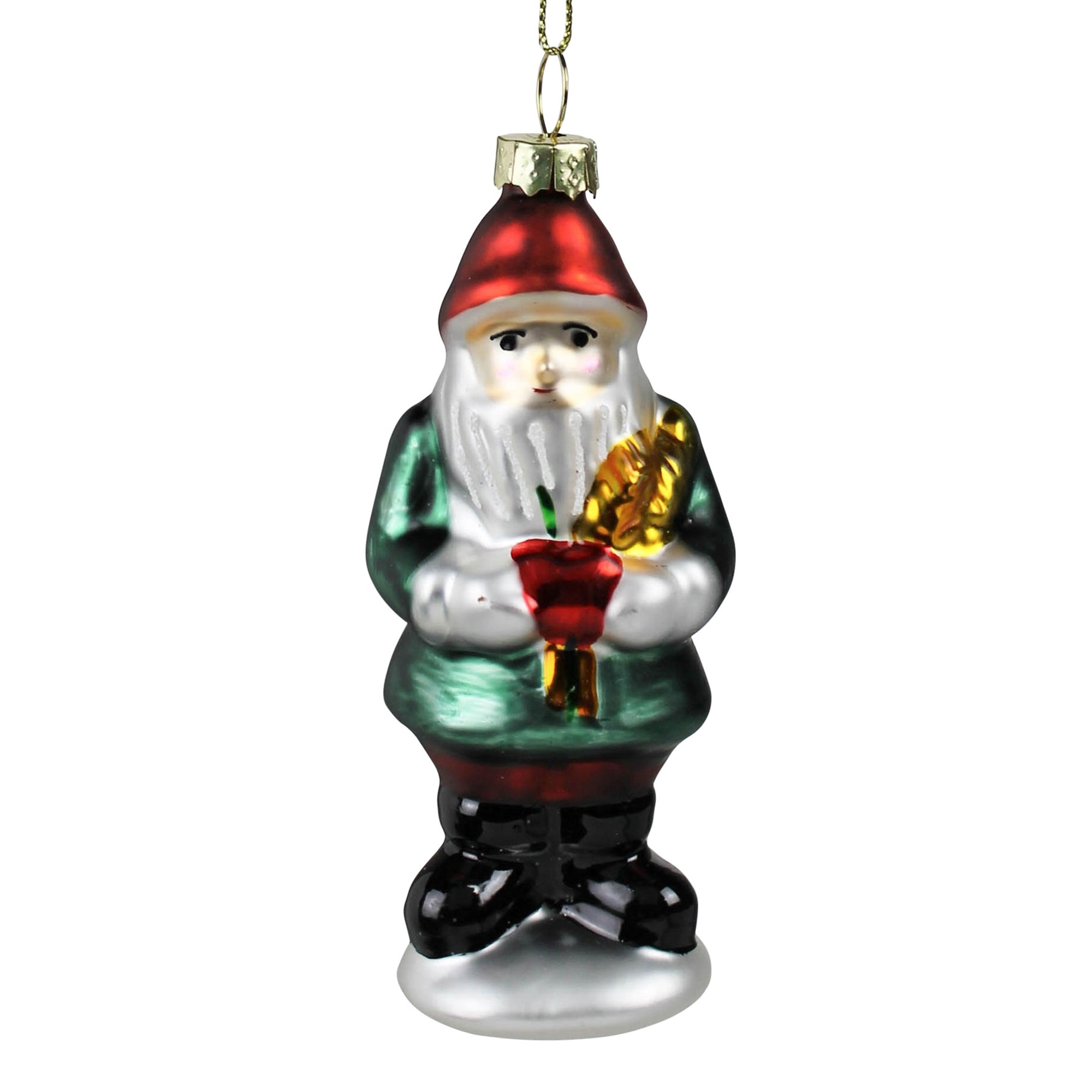 Harvest Santa Ornament, Glass