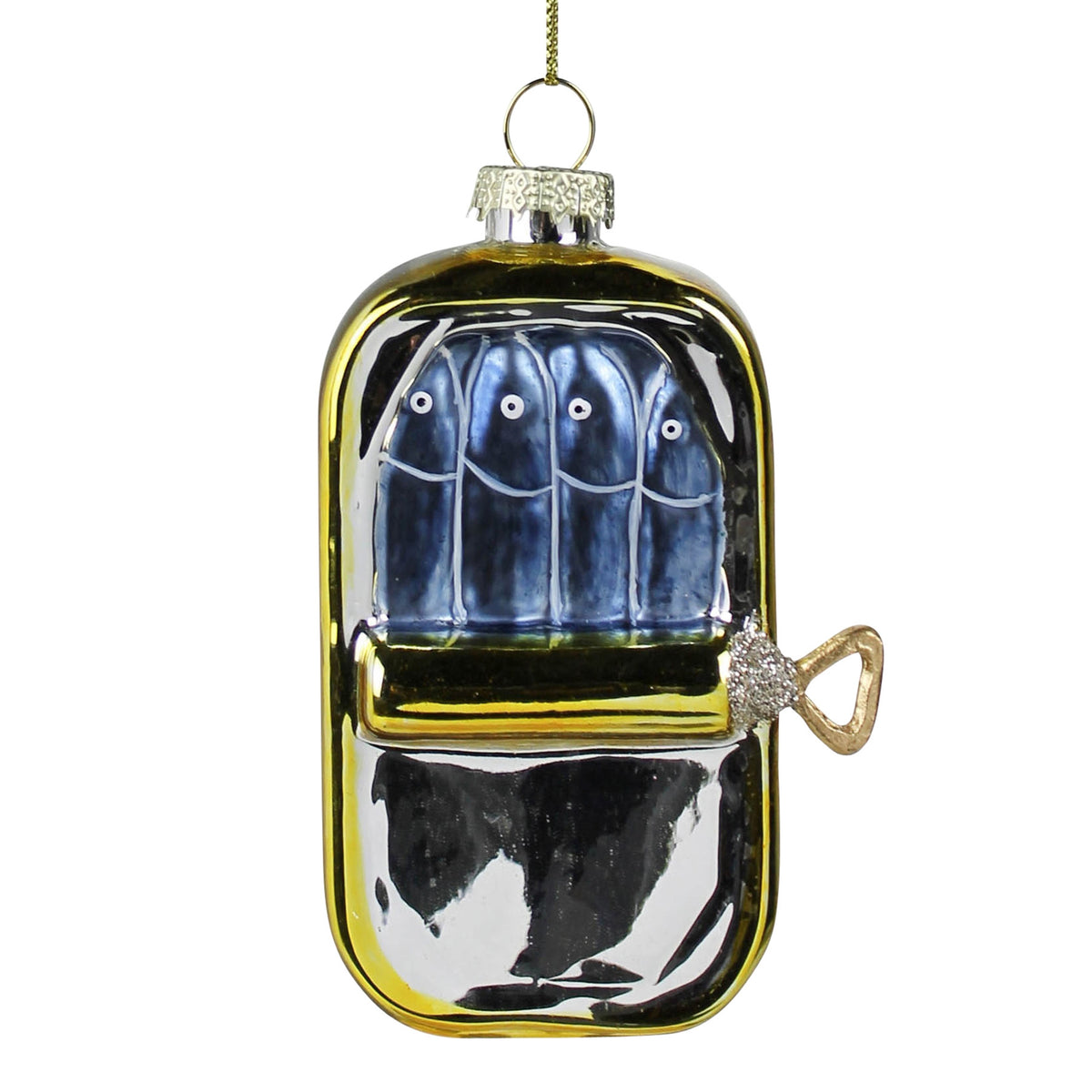 Silver Sardine Can Ornament