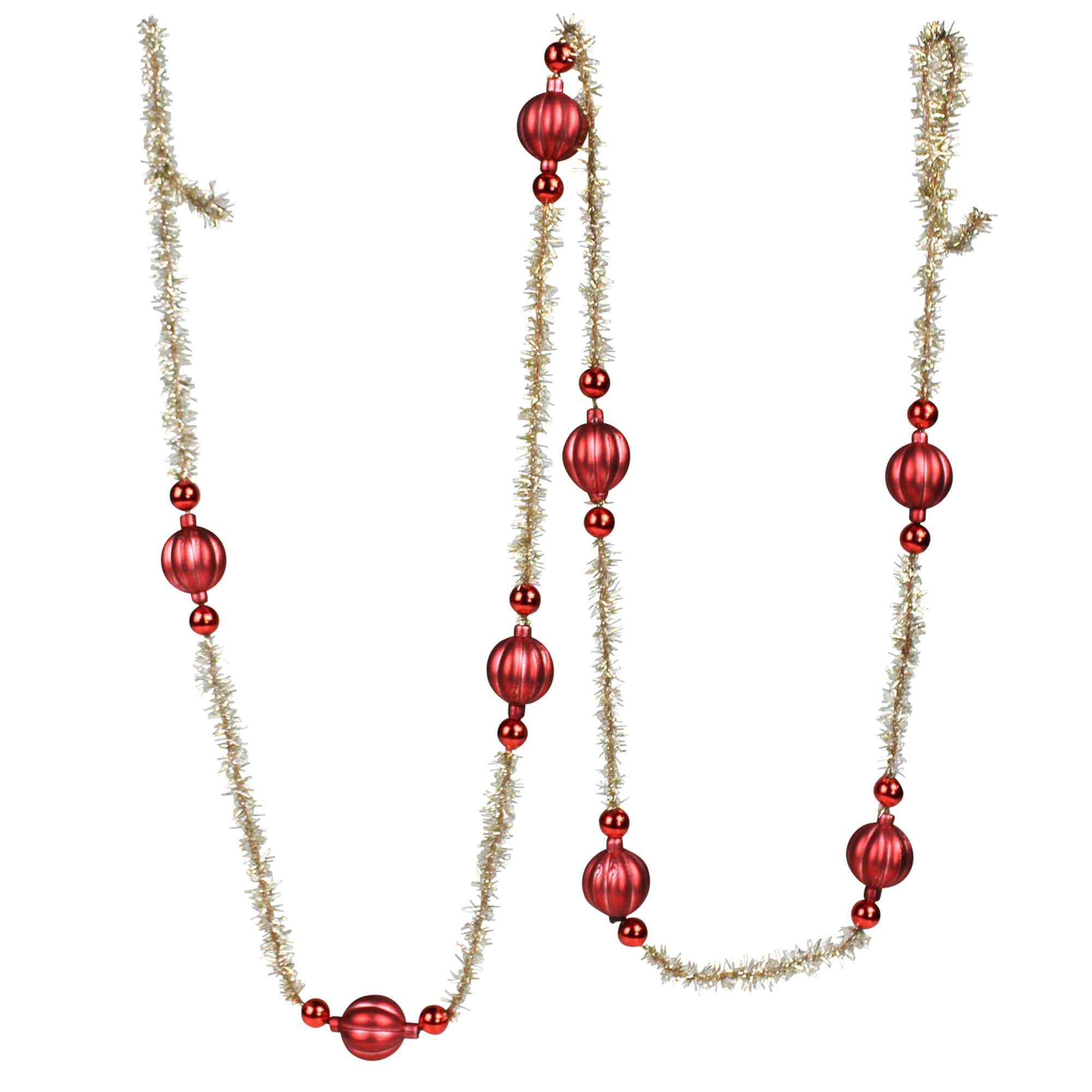 Glass & Tinsel Garland - Antique Red