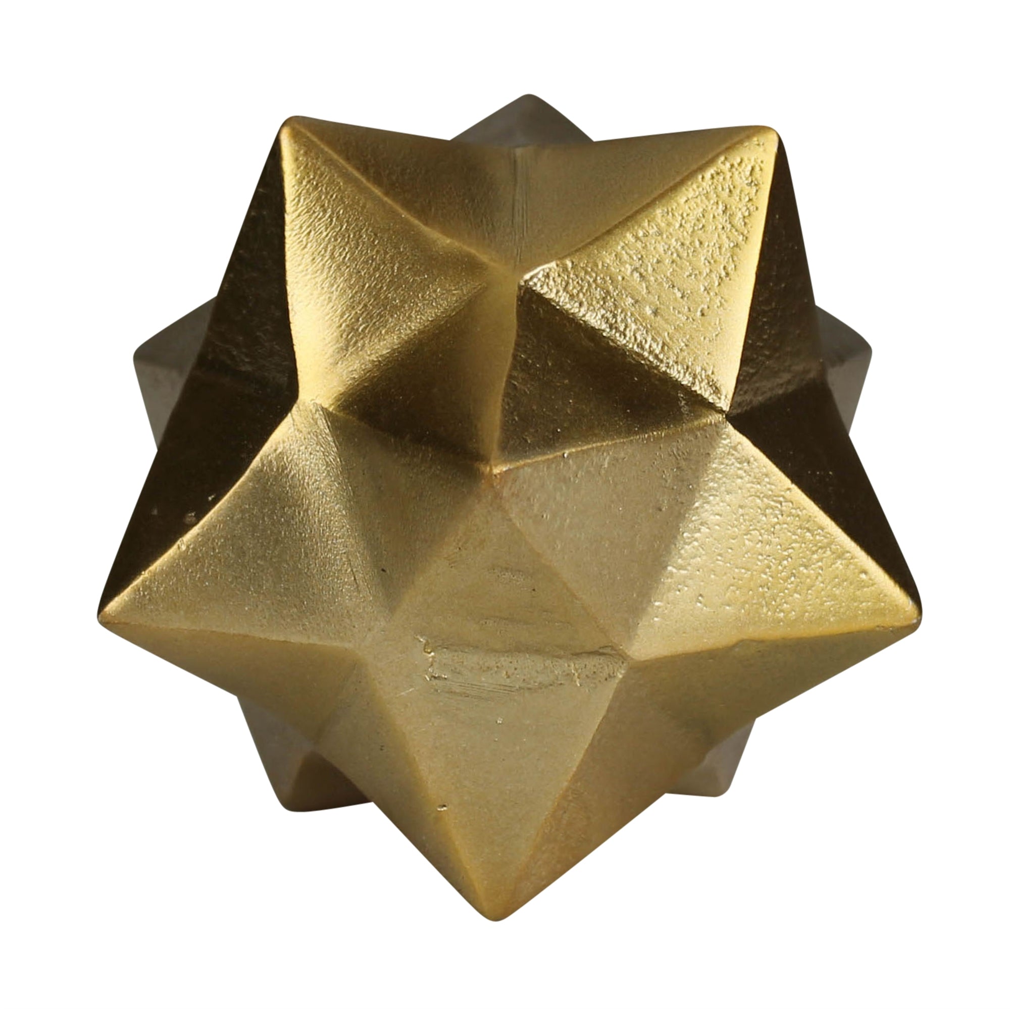 Faceted Star Object, Antique Brass