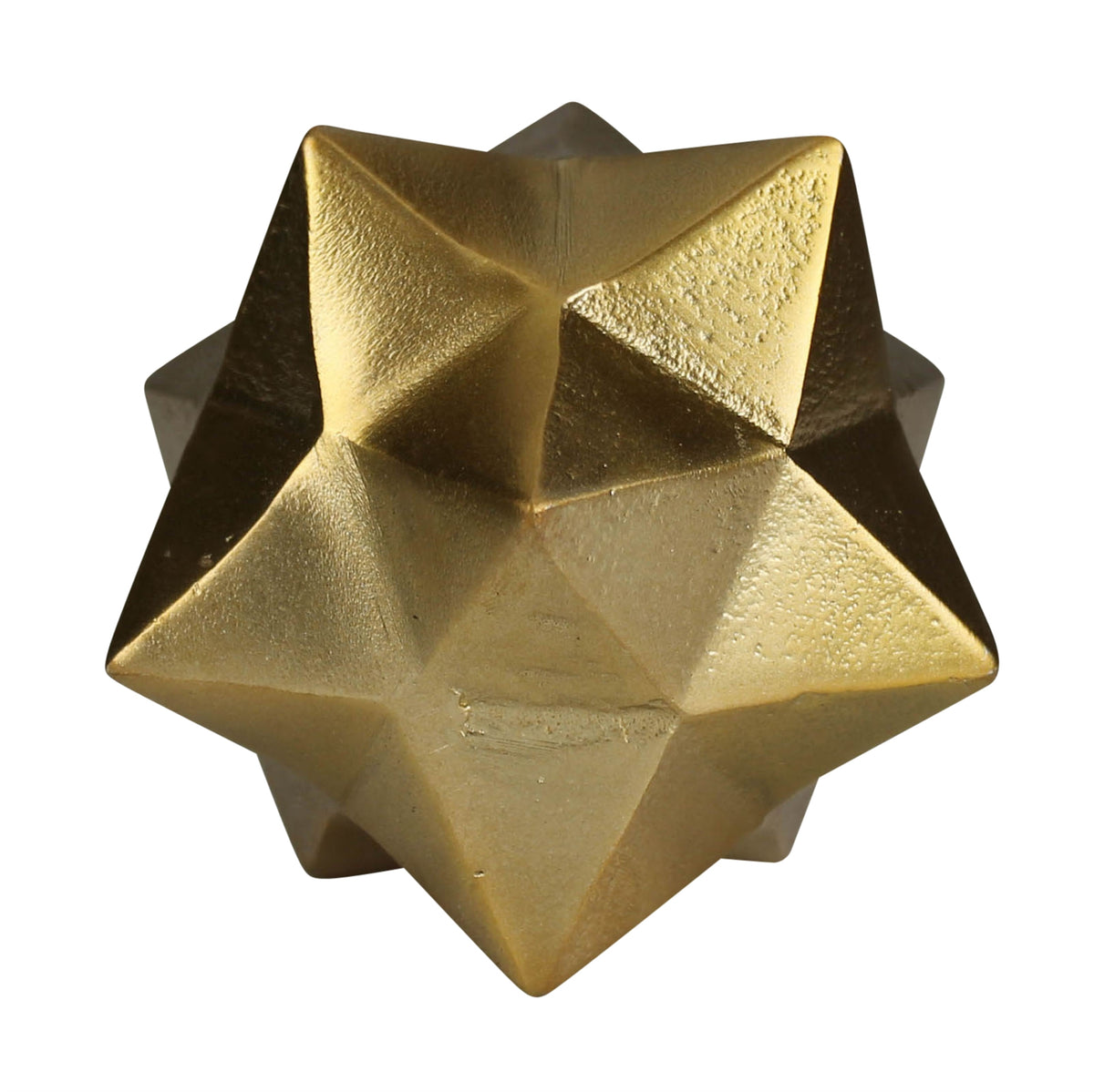 Faceted Star Object, Antique Brass