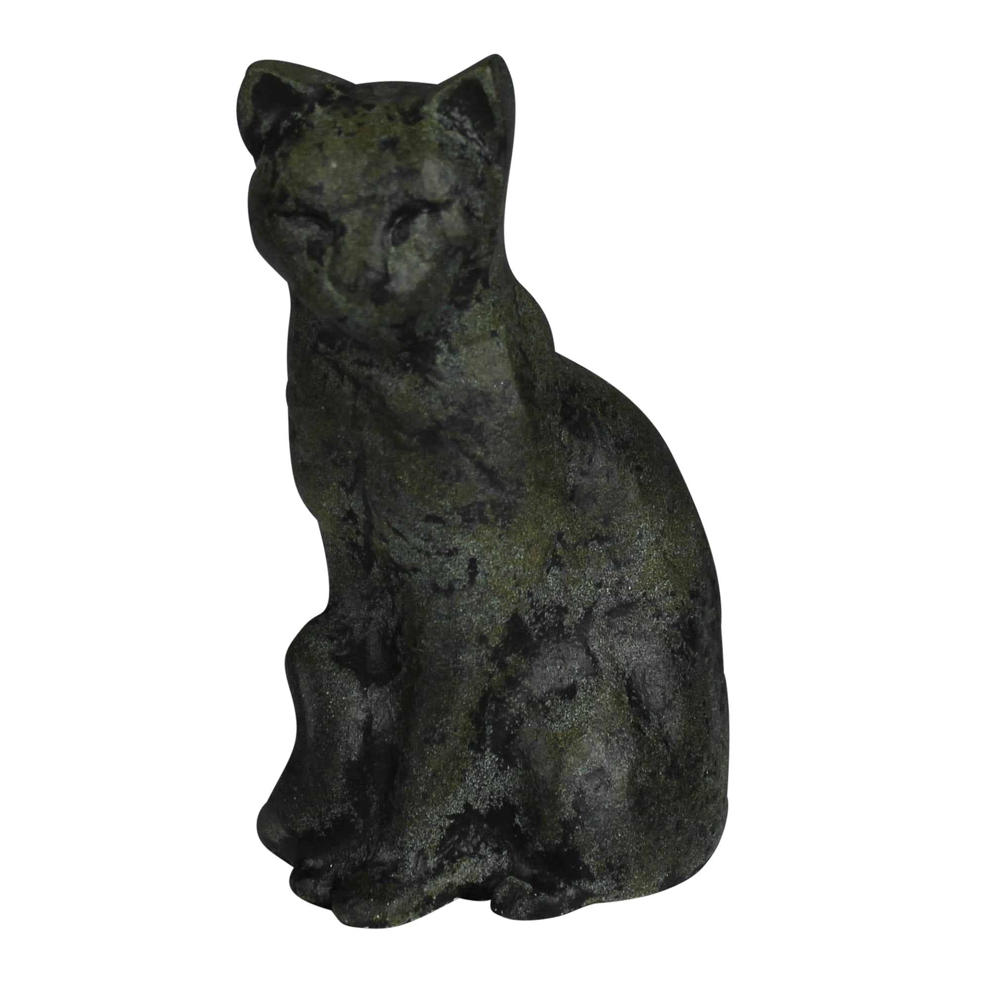 Sitting Cat, Green Patina