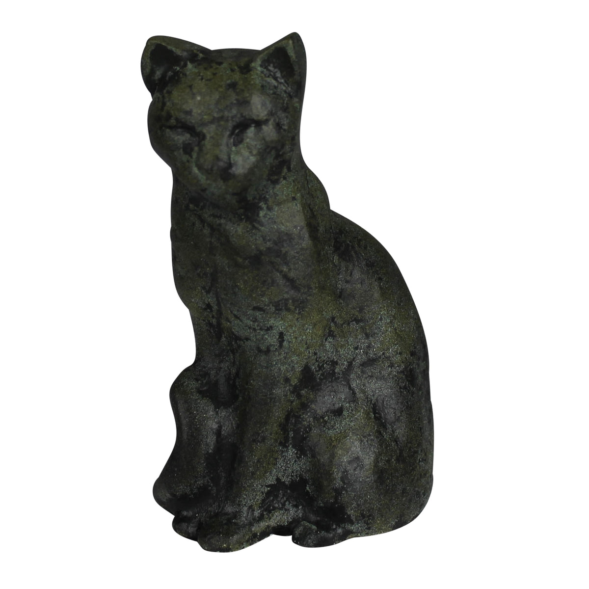 Sitting Cat, Green Patina