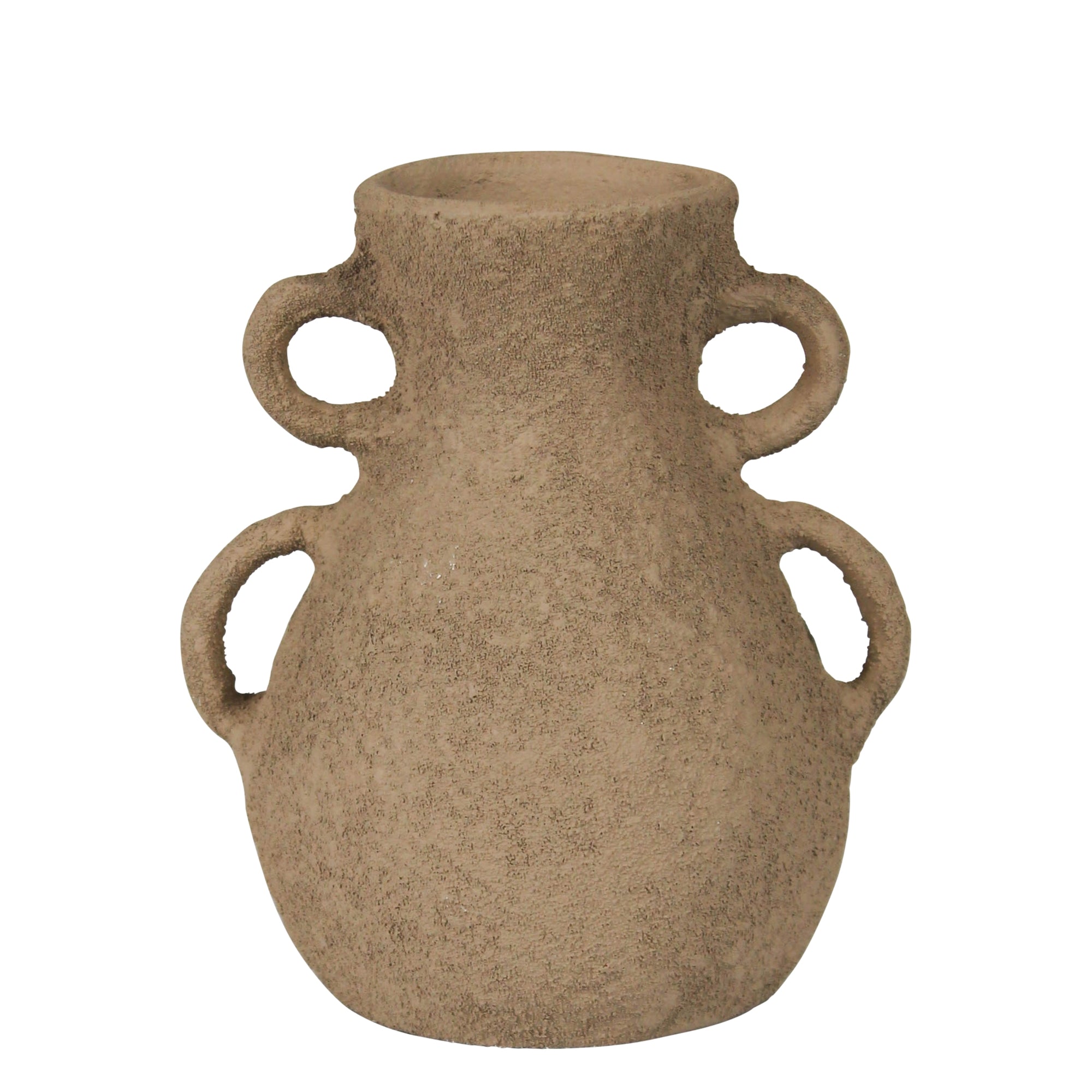 Corsica Vase with Double Handle, Beige - Sm