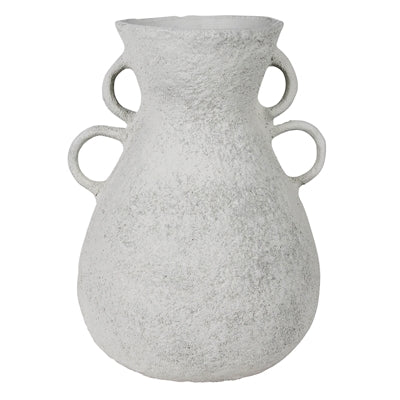 Corsica Vase with Double Handle, White - Lrg
