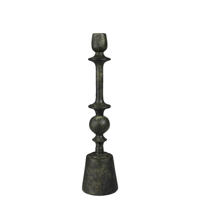 Bastia Taper Holder, Green Patina - Med