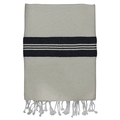 Towel with Wide Stripe, Marine Blue, Cotton