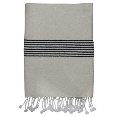 Towel with Narrow Stripe, Marine Blue, Cotton