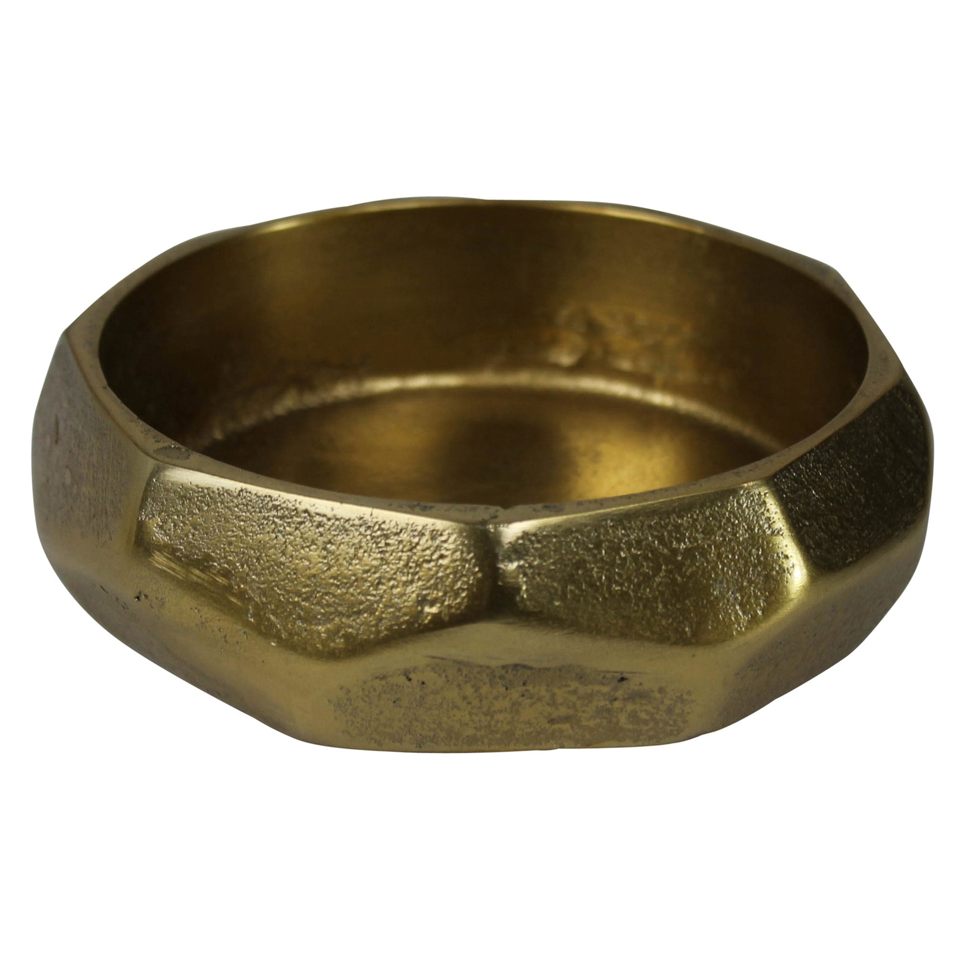 Faceted Pillar Holder, Brass - Lrg