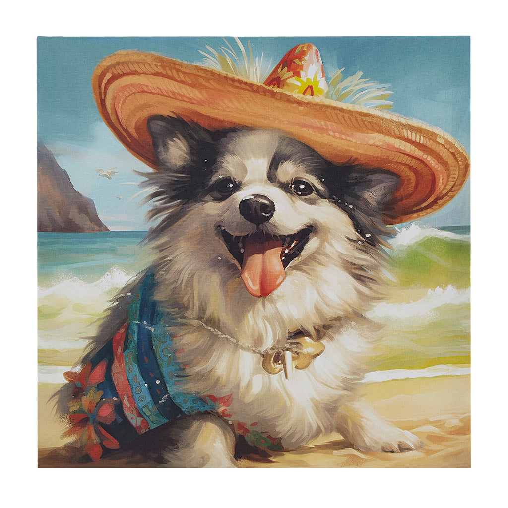 Beach Dogs Corgi Canvas Wall Art
