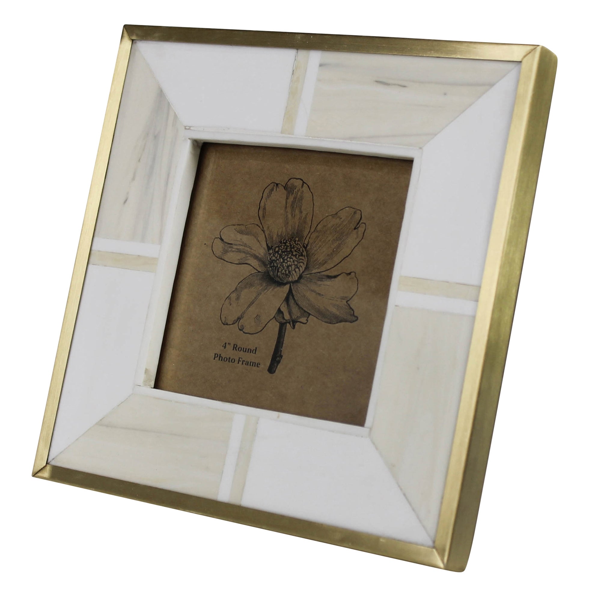 Marble Frame, Resin with Brass - 4x4