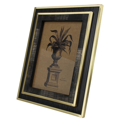 Chiseled Horn Frame, Black & Brass - 5x7