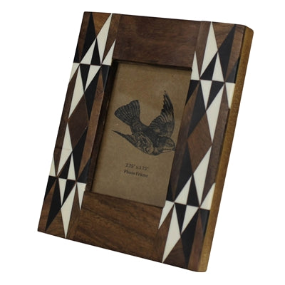 Geometric Inlay Frame & Teak - 2.75x3.75