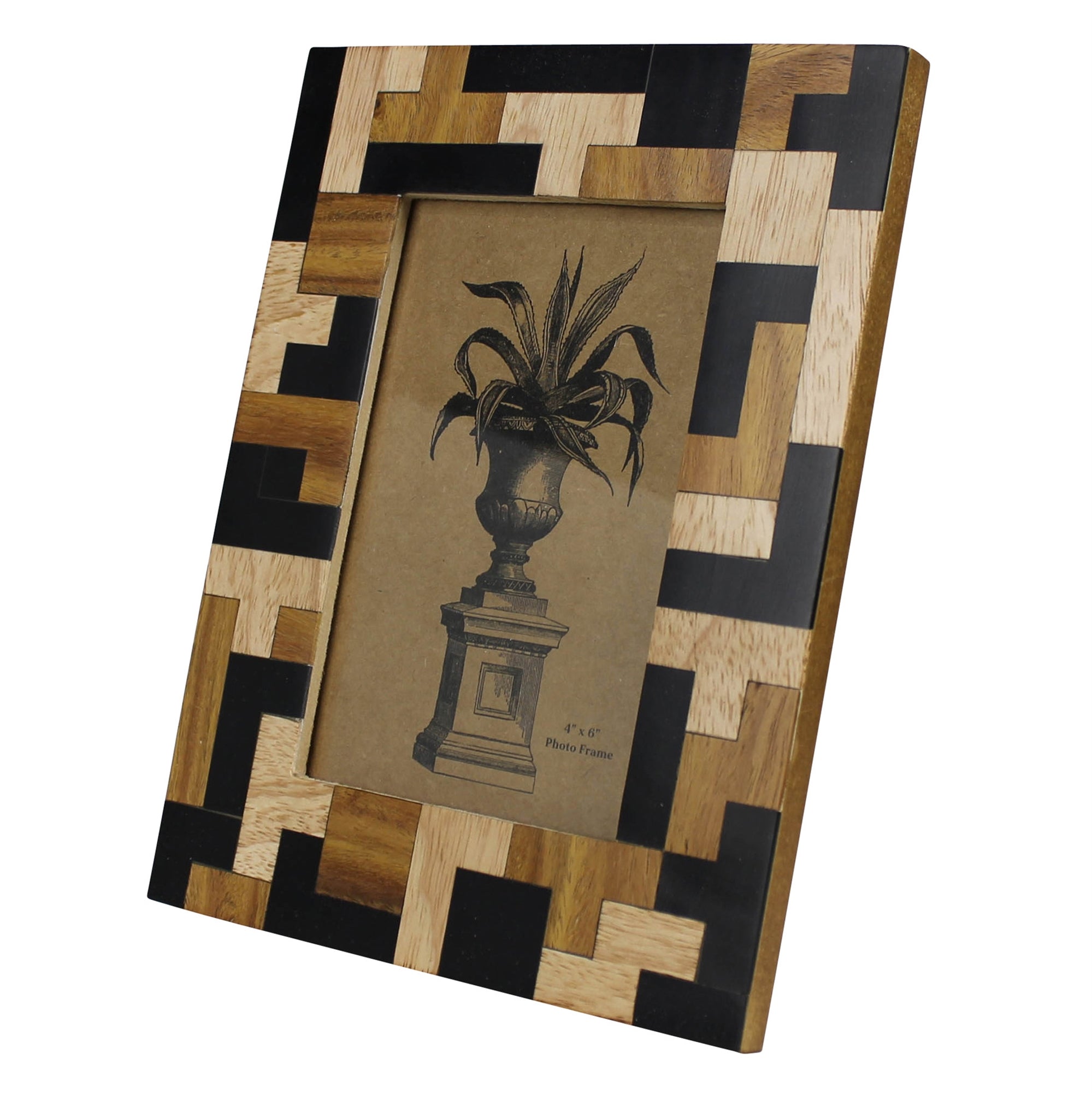 Tetris Inlay Frame, Teak & Mango Wood - 4x6