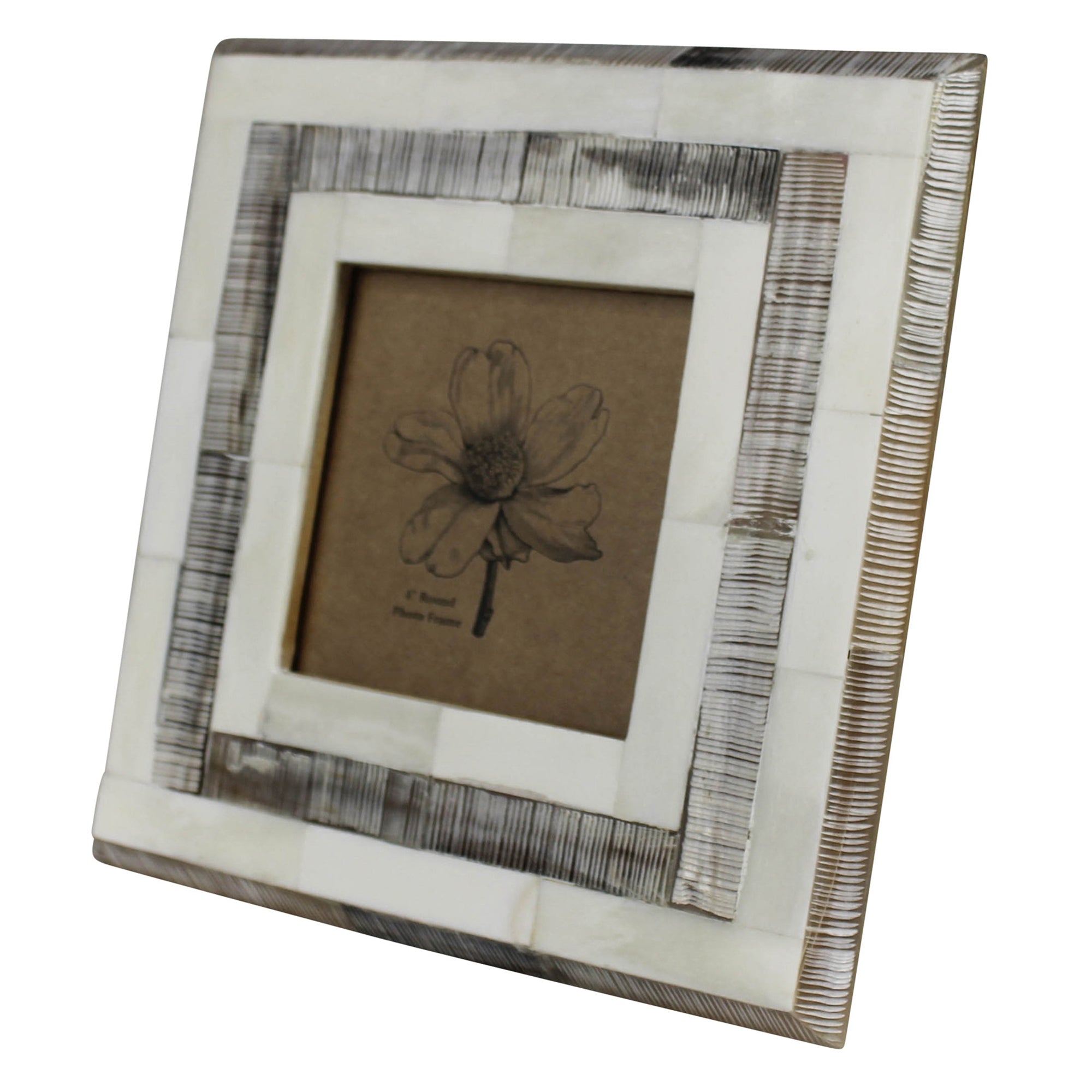 Striped Frame, White Bone & Chagrin - 4x4