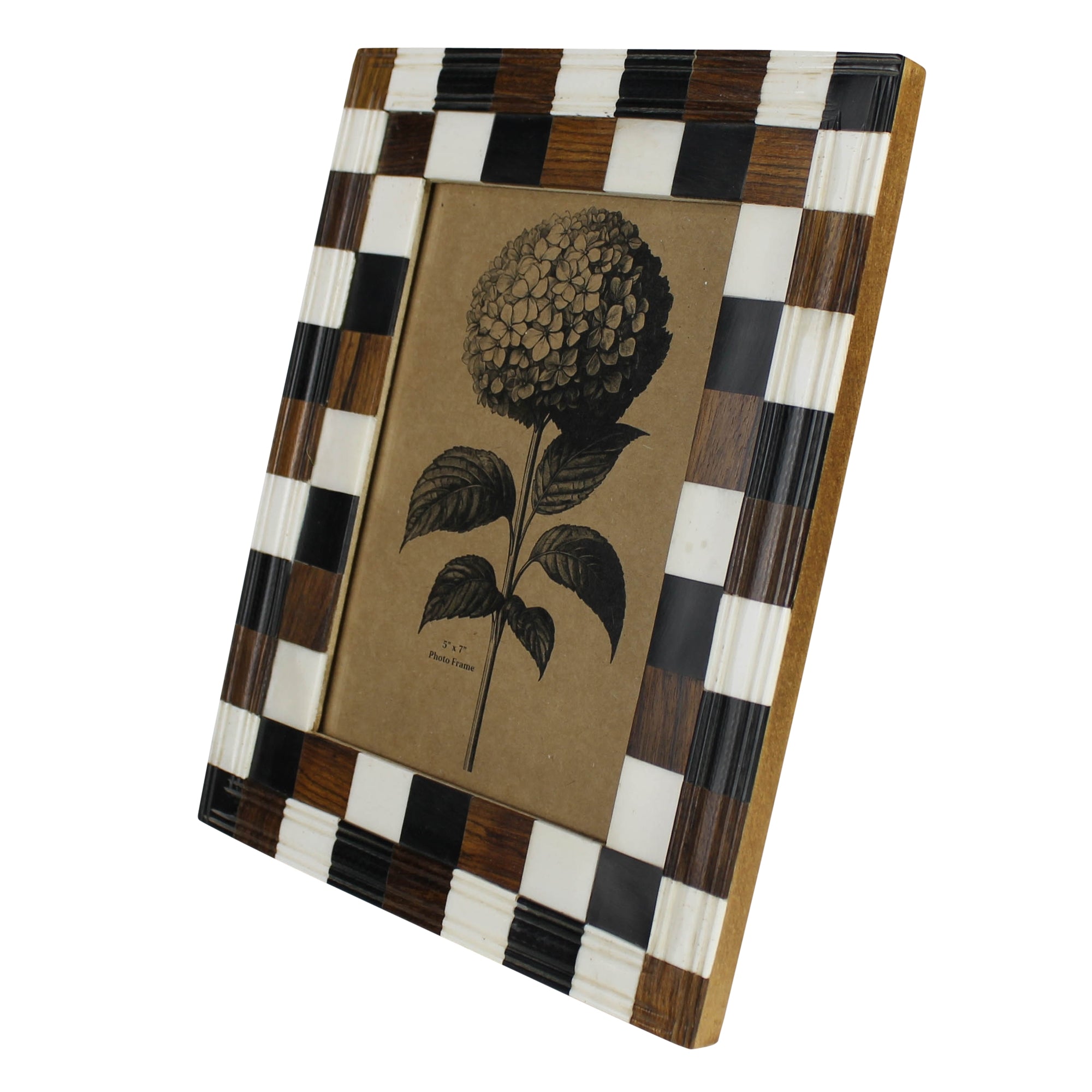 Frame, Black Resin, White Bone, Sheesham 5x7