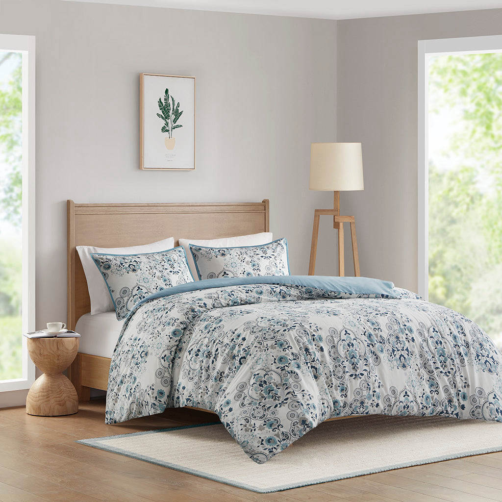 Brielle 3 Piece Cotton Duvet Cover Set