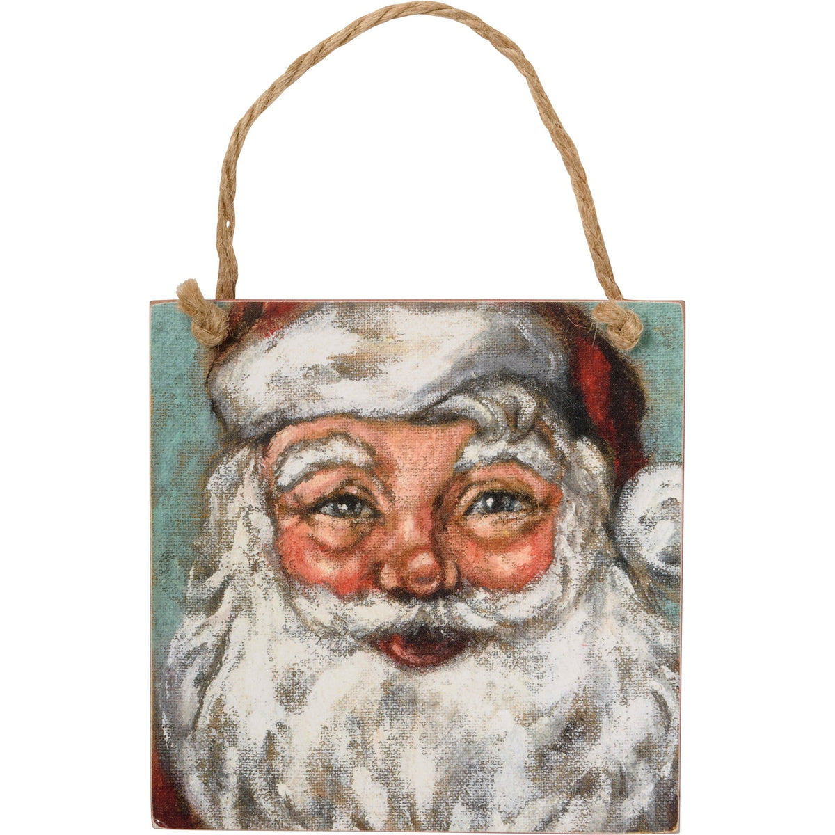 Wooden Santa Portrait Mini Sign