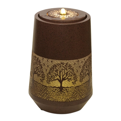 Fountain w/Tree Pattern 14.5”H Metal UL Plug (YH-DC180A)