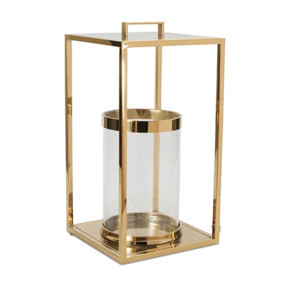 Lantern 10"SQ x 20"H Stainless Steel/Glass