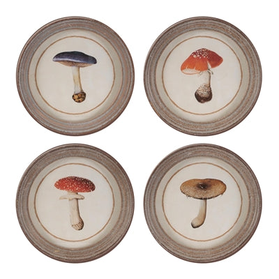 Framed Mushroom Print (4 Asst) 6.75”D MDF/Glass/Paper