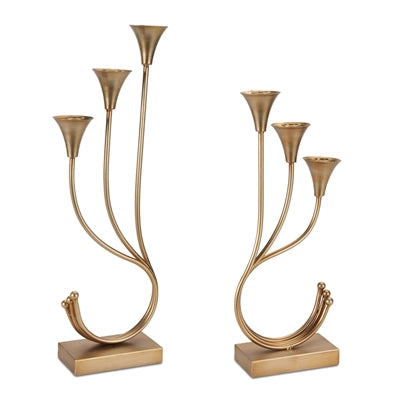 Triple Taper Candle Holder (Set of 2) 17.25"H, 21"H Iron