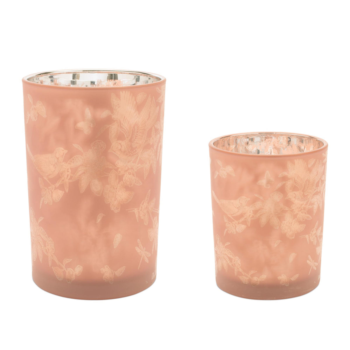 Candle Holder (S/2) 4"D x 5"H, 4.5"D x 7"H Glass