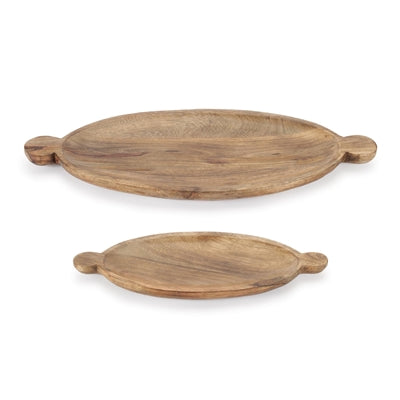 Tray (Set of 2) 13.5"L x 5.5"W x 1"H, 18.5"L x 7.5"W x 1"H Wood