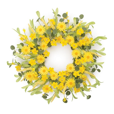 Mini Floral Wreath 22”D Polyester