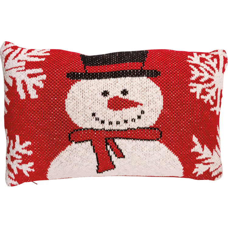 Frosty The Snowman Knit Pillow