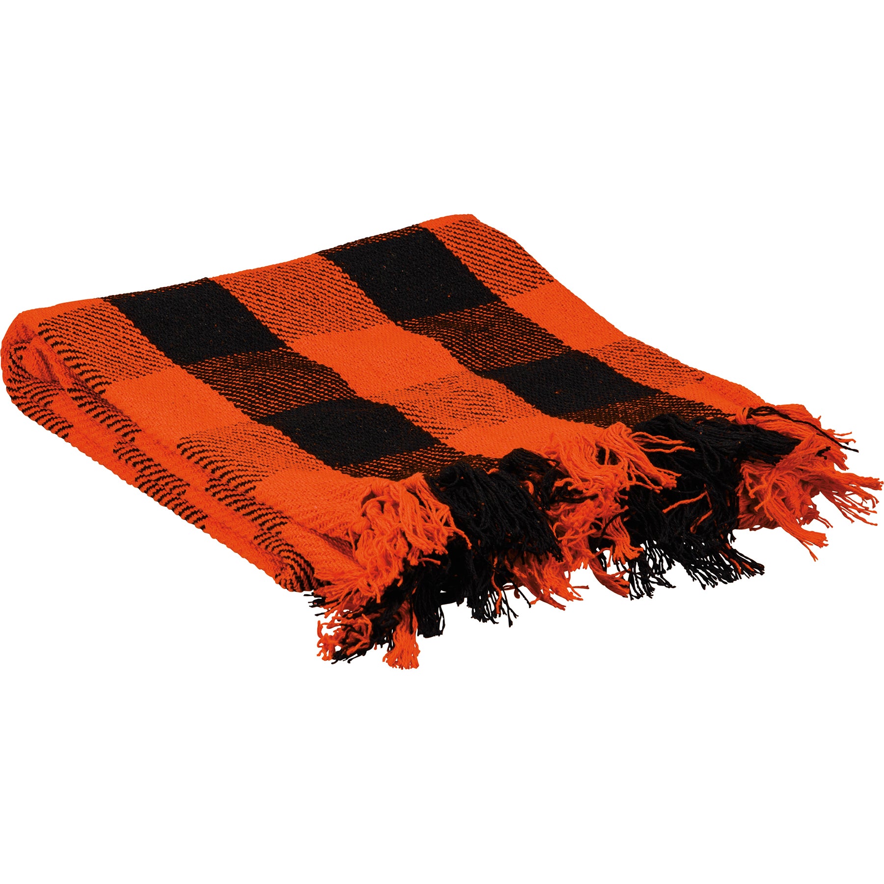 Orange Buffalo Check Throw