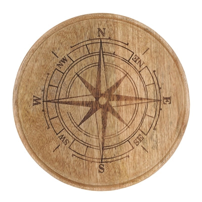 Compass Tray 9.75"D x 1"H Wood