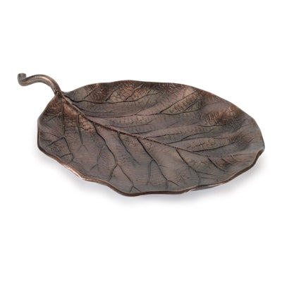Leaf Plate 9.75"L x 9"W x 1.75"H Aluminum