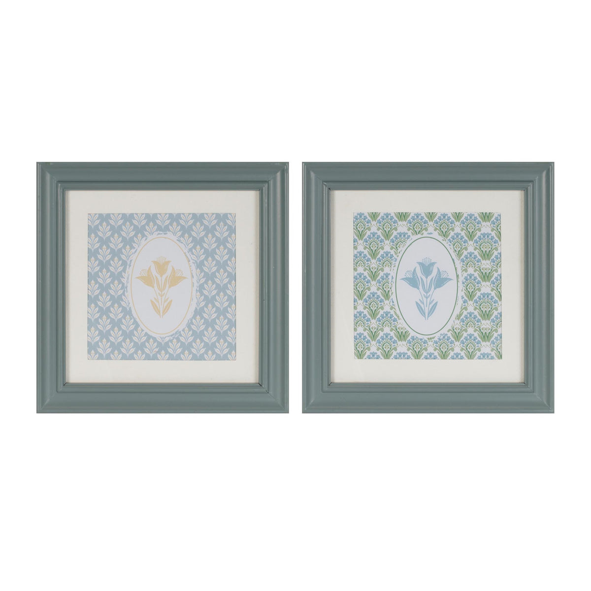 Floral Print (S/2) 10”SQ Wood/MDF