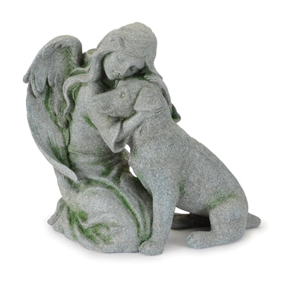 Angel and Dog 12”H Resin