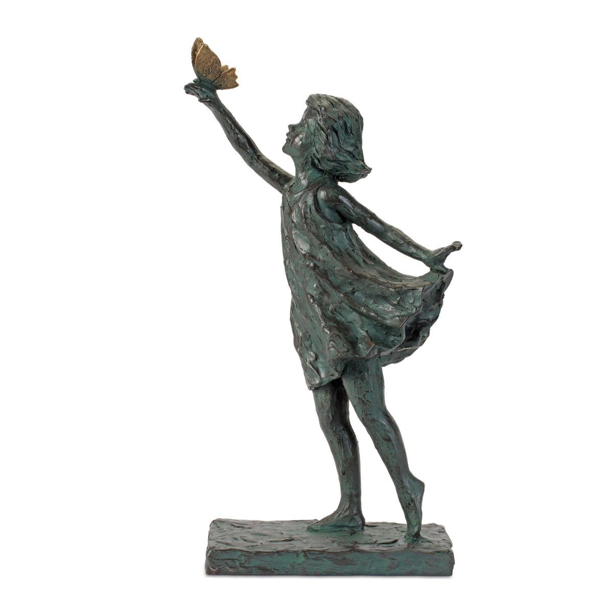 Girl w/Butterfly Statue 18.75”H Resin