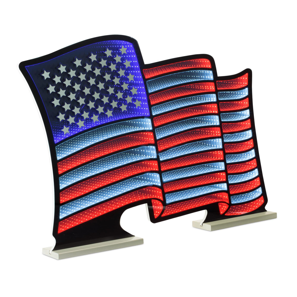 American Flag Waving Ekkolight 37.5"L x 24.5"H Acrylic UL Plug